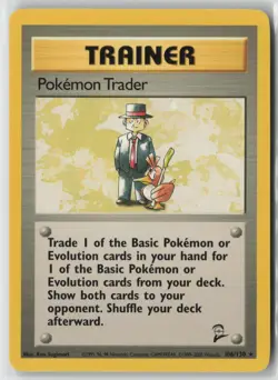 Pokemon Trader 106/130 Rare Base Set 2 Pokemon Near Mint - Image 1