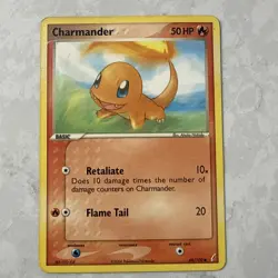 POKEMON CHARMANDER 48/100 COMMON EX CRYSTAL GUARDIANS LP CARD - Image 1