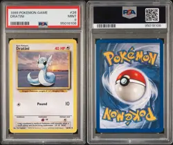Dratini 26/102 Base Set Pokemon Card PSA 9 Mint Graded VINTAGE - Image 3