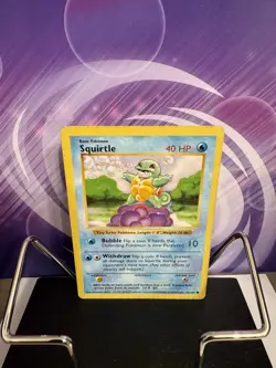 Shadowless Squirtle 63/102 Base Set Vintage Pokemon Card TCG Heavily Played - Image 1