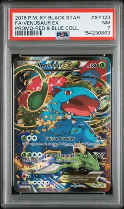 2016 POKEMON XY BLACK STAR PROMO #XY123 FULL ART/VENUSAUR EX PSA 7 - Image 1