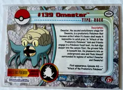 2000 Pokemon OMASTAR #139 [Non-Holo] Topps Blue Logo 1st TV Animation NM-MT 🤗 - Image 2