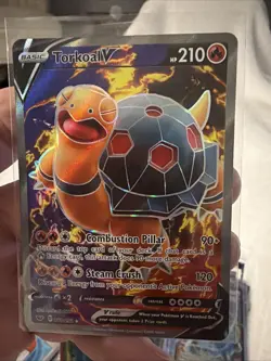 Torkoal V 188/202 Sword & Shield NM Full Art Ultra Rare Pokemon Card - Image 1
