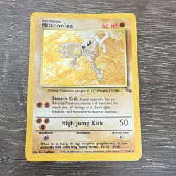Wizards Pokemon TCG Hitmonlee 7/62 Fossil Holo Rare 60 HP English 1999 - Image 1