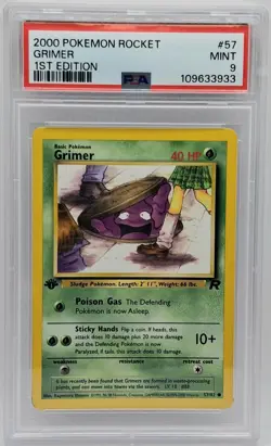 2000 Pokemon Rocket 1st Edition #57 Grimer PSA 9 - Image 1