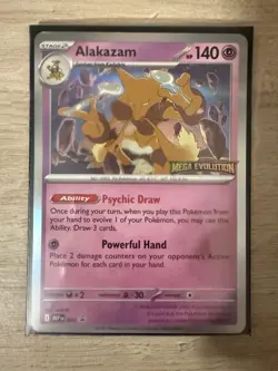 Pokemon Mega Evolution Alakazam STAMPED Prerelease Promo 003 Near Mint Card - Image 1