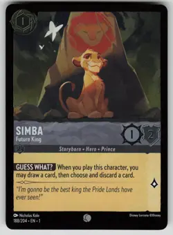 Simba - Future King Cold Foil Common The First Chapter 188/204 Disney Lorcana NM - Image 1