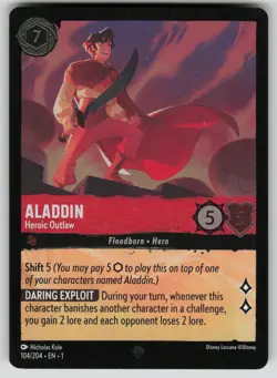 Aladdin - Heroic Outlaw Cold Foil The First Chapter 104/204 Disney Lorcana NM - Image 1