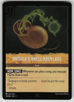 Ursula's Shell Necklace Cold Foil The First Chapter 34/204 Disney Lorcana NM - Image 1