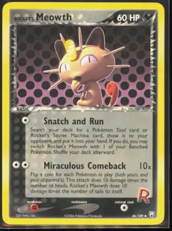 Rocket's Meowth Uncommon Team Rocket Returns #46/109 [Near Mint] Pokemon TCG - Image 1