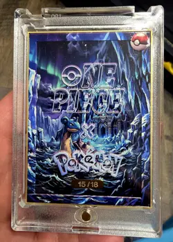 One Piece Pokemon Crossover Metal Card With Charmander Serialized 15/18 - Image 2