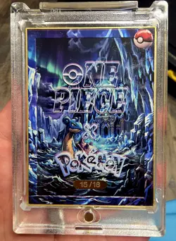 One Piece Pokemon Crossover Metal Card With Mew Serialized 15/18 - Image 2