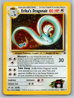 Erika's Dragonair 4/132 - Rare Holo - Gym Heroes WOTC 2000 - Pokemon Card - LP - Image 1