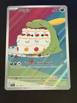 Pokemon TCG Gulpin 154/142 Stellar Crown Illustration Rare Holo Card NM - Image 1