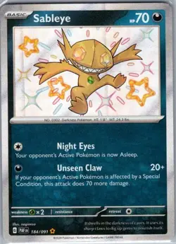 Sableye 184/091 SV: Paldean Fates - Pokemon Card - NM - Image 1