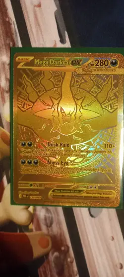 Mega Darkrai EX 120/084 PBL Pitch Black Ultra Rare Gold Holo Foil English Card - Image 1