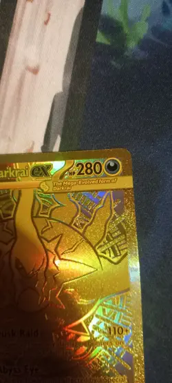 Mega Darkrai EX 120/084 PBL Pitch Black Ultra Rare Gold Holo Foil English Card - Image 3