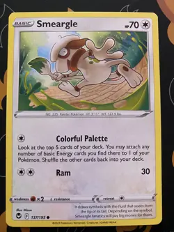 Pokemon Card 137/195 SMEARGLE - SILVER TEMPEST - COMMON - NM - Image 1