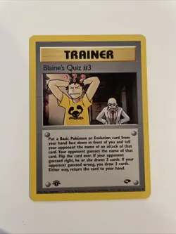 Blaine’s Quiz #3 1st Edition Gym Challenge 112/132 WOTC Pokemon Card - Image 1