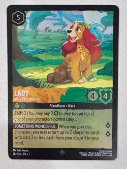 Disney Lorcana Lady Miss Park Avenue FOIL 28/204 - Archazia's Island 🔥 - Image 1