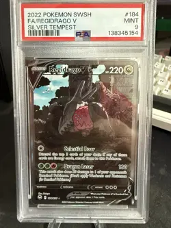 2022 POKEMON SWSH FA/REGIDRAGO V SILVER TEMPEST #184 PSA 9 - Image 1