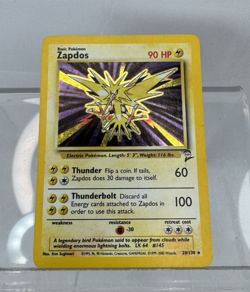Pokemon Card Zapdos 20/130 Holo Rare Base Set 2 WOTC Light Play Pokemon 2000 - Image 1