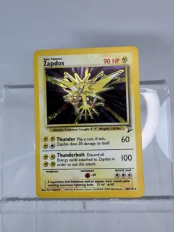 Pokemon Card Zapdos 20/130 Holo Rare Base Set 2 WOTC Light Play Pokemon 2000 - Image 3