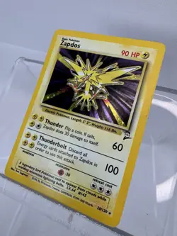 Pokemon Card Zapdos 20/130 Holo Rare Base Set 2 WOTC Light Play Pokemon 2000 - Image 5