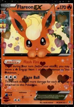Flareon EX RC6/RC32 Holo EX Rare Generations Pokemon Near Mint - Image 1