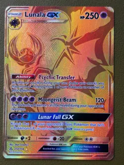 Pokemon Ultra Prism Lunala GX 172/156 Secret Rare Holo NM - Image 1