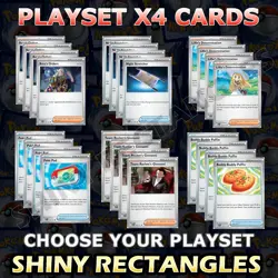 Pokemon TCG Playset X4 Card Trainer Item Supporter Energy Cards 4X Deck Building - Image 1
