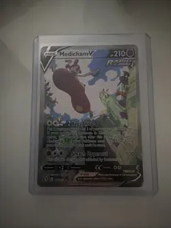 Pokemon Medicham V 186/203 Ultra Rare Full Art Rapid Strike Holo Evolving Skies - Image 1