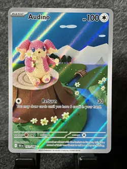 Pokemon TCG Scarlet Violet SV11B: Black Bolt Audino 151/086 Illustration Rare NM - Image 1