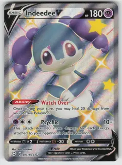 Indeedee V SV114/SV122 Holo V Rare Shining Fates Shiny Vault Pokemon Holo NM - Image 1