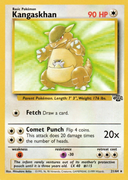Pokemon TCG Kangaskhan Neo Revelation Card 21/64 Unlimited Rare Non-Holo NM - Image 1