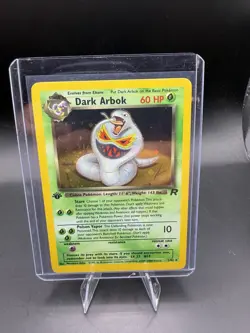 Pokemon TCG Team Rocket Set Dark Arbok 2/82 Rare Holo-Foil 1st Edition SWIRL NM - Image 1