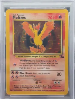1999 Pokemon Moltres 12/62 Fossil Holo PSA 8 - Image 2