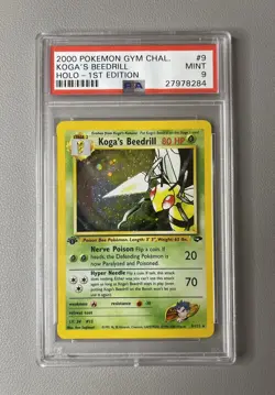 2000 Pokemon Koga's Beedrill Gym Challenge 1st Edition Holo Rare #9 PSA 9 Mint - Image 3