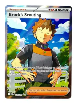 Pokemon TCG Brock's Scouting 179/159 Journey Together Ultra Rare Holo Full Art - Image 2