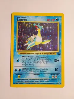 Pokemon TCG Lapras Fossil 10/62 Holo 1999-2000 Wizards Base Set Copyright... - Image 1