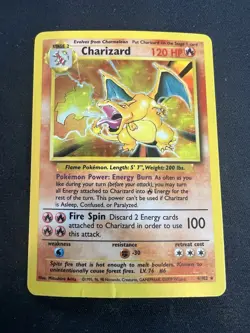 Pokemon TCG Charizard 4/102 Base Set Holo Rare Unlimited 1999 English HP Vintage - Image 2