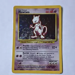 Pokemon TCG Mewtwo 10/102 Base Set Holo Rare Unlimited EN 1999 HP/MP - Image 1