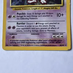 Pokemon TCG Mewtwo 10/102 Base Set Holo Rare Unlimited EN 1999 HP/MP - Image 5