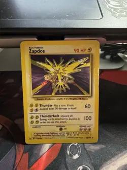 Pokemon TCG Zapdos Holo Rare Base Set 16/102 WOTC Vintage 1999 MP - Image 1