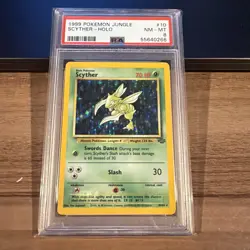 1999 Pokemon Jungle Scyther Holo 10/64 PSA 8 - Image 1