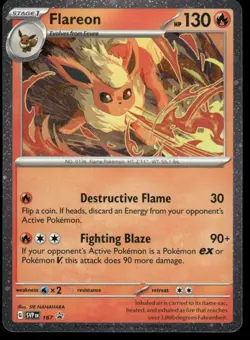 SWIRL Flareon (Cosmos Holo) 167 Holo Promo Scarlet & Violet Promo Pokemon NM - Image 1