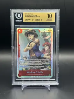 BGS 10 One Piece Monkey.D.Luffy OP14-013 The Azure Sea's Seven [Foil] - Image 1