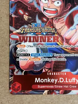2023 One Piece Monkey D. Luffy ST01-012 SR Winner Pack Vol. 5 Stamped Promo NM - Image 3