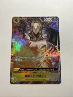One Piece Basil Hawkins OP10-109 Parallel PRB02 English Holo Foil Alt Art NM - Image 1