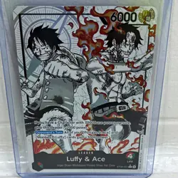Bandai One Piece Card Game Luffy & Ace ST30-001 Leader Holo English 6000 - Image 1